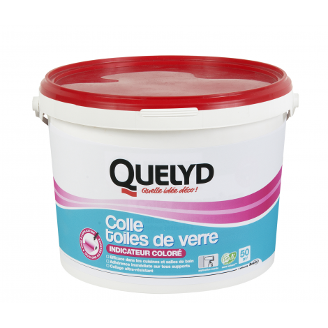 COLLE PAPIER PEINT POUR TOILES DE VERRE PÂTE AVEC INDICATEUR COLORÉ